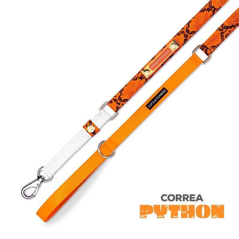 PERRITO PITUCO - CORREA PERRITO PITUCO PYTHON NARANJA NEÓN