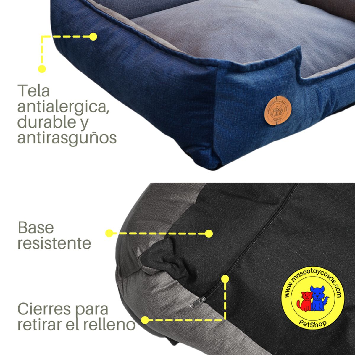 GENERICO - CAMA PARA PERROS 70X60CM TALLA L ANTIALÉRGICA Y LAVABLE
