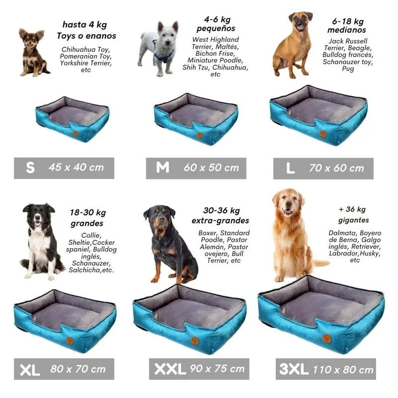 CAMA PARA PERROS 60X50CM TALLA M ANTIALÉRGICA Y LAVABLE GENERICO