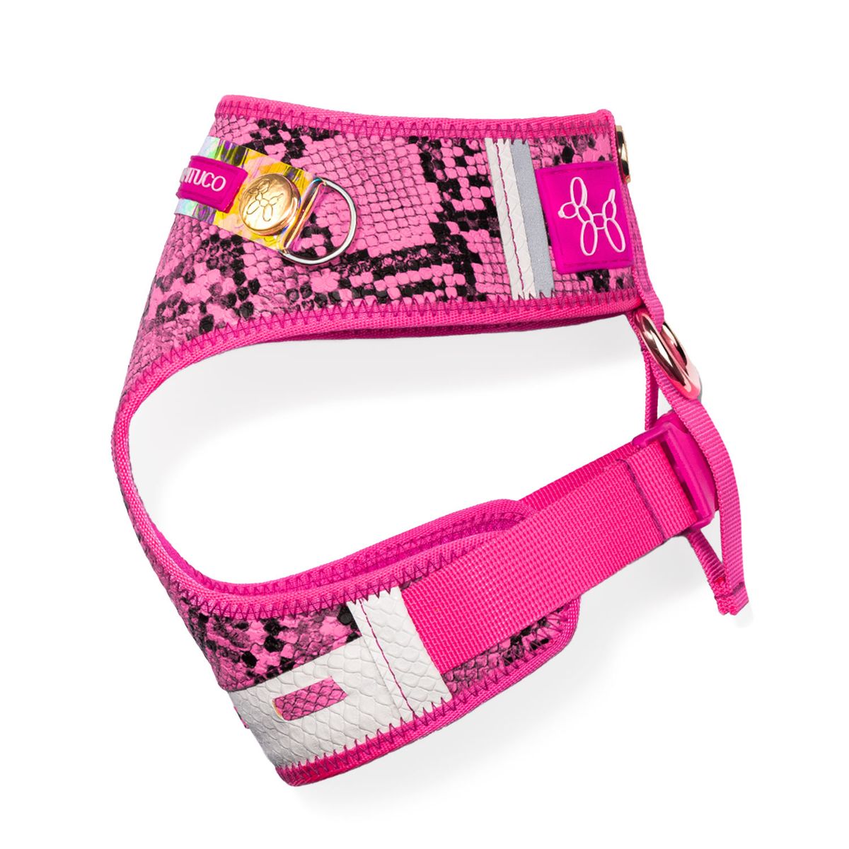PERRITO PITUCO - PECHERA PERRITO PITUCO PYTHON FUCSIA NEÓN TALLA S