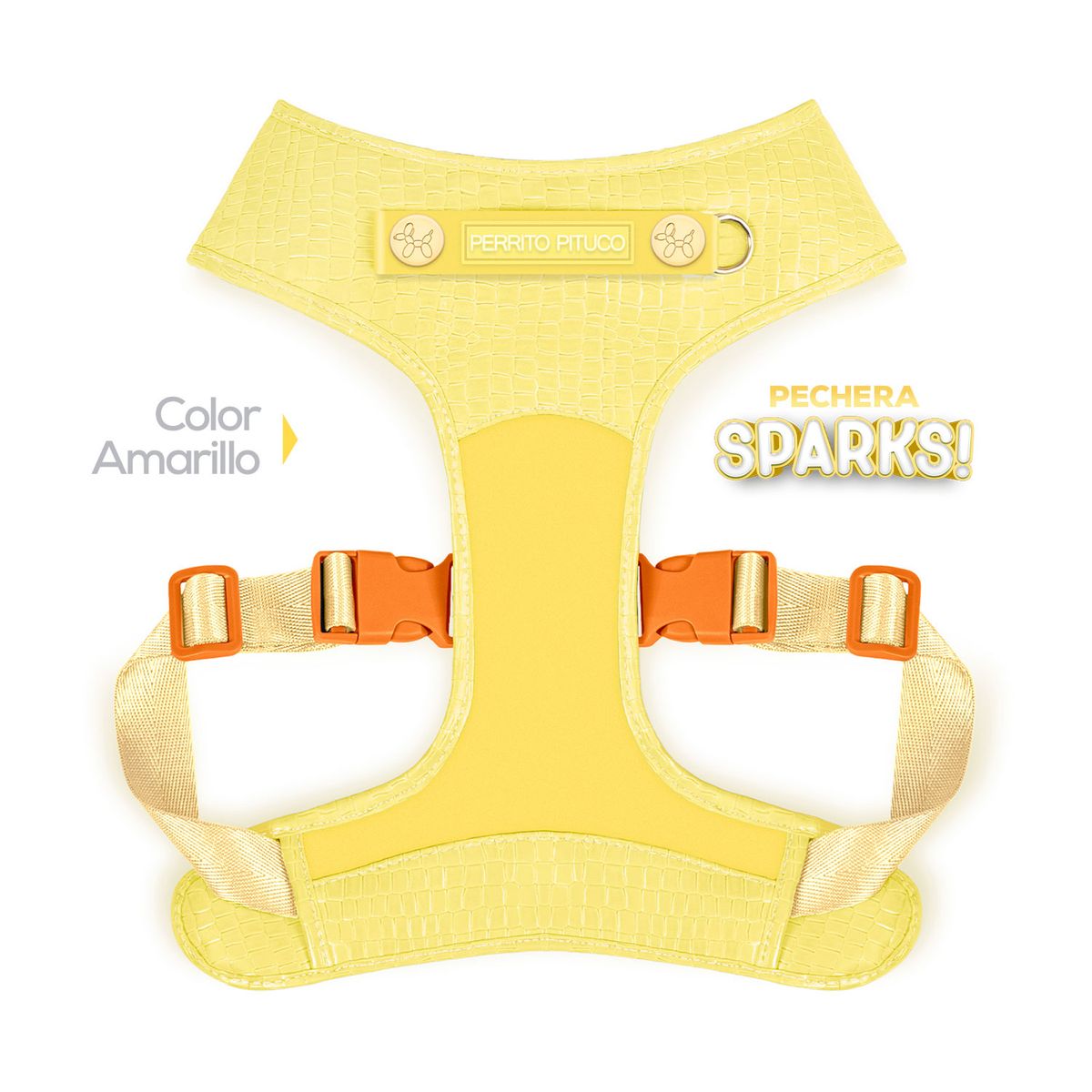 PERRITO PITUCO - PECHERA PERRITO PITUCO SPARKS AMARILLA TALLA S PLUS