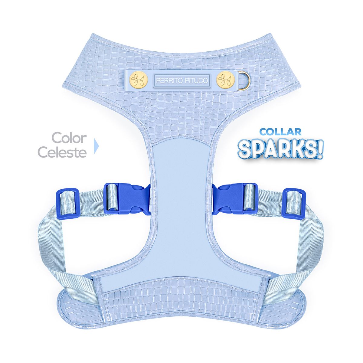 PERRITO PITUCO - PECHERA PERRITO PITUCO SPARKS CELESTE TALLA M