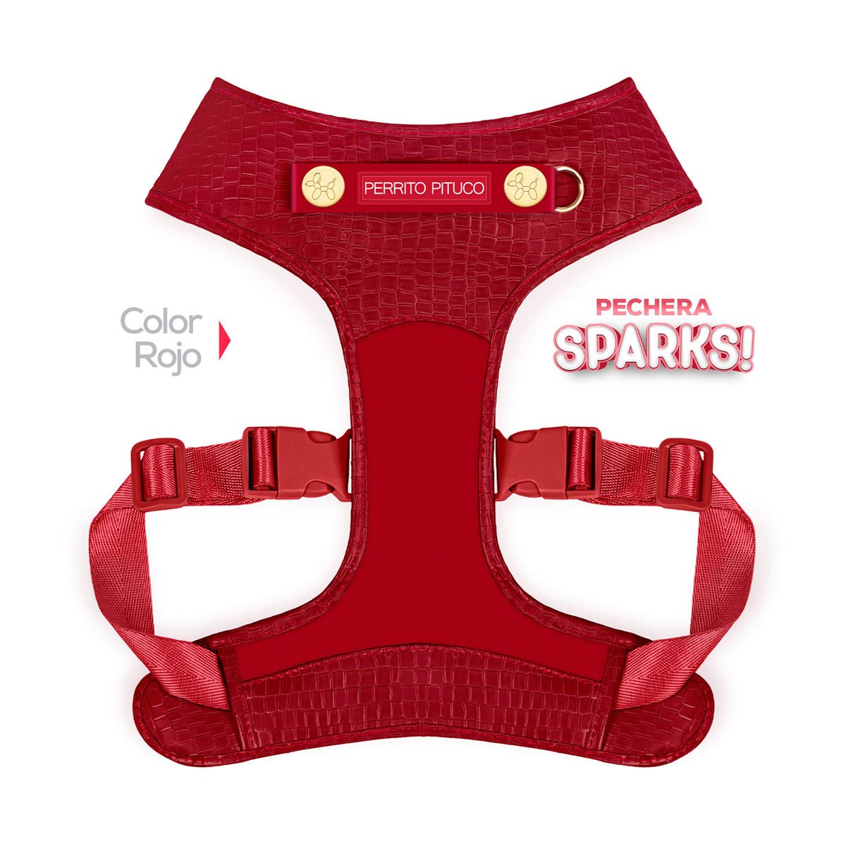 PERRITO PITUCO - PECHERA PERRITO PITUCO SPARKS ROJA TALLA XL
