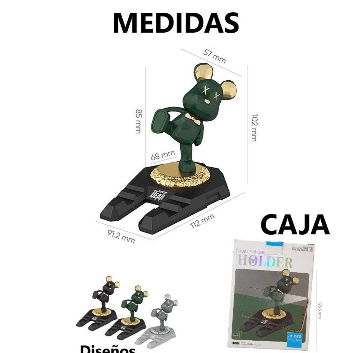 GENERICO - Soporte de teléfono universal diseño de ratón - Verde