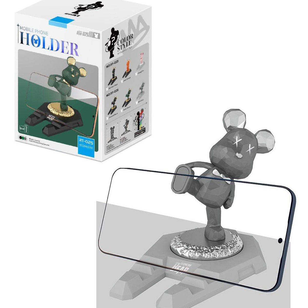 GENERICO - Soporte de teléfono universal diseño de ratón - Gris