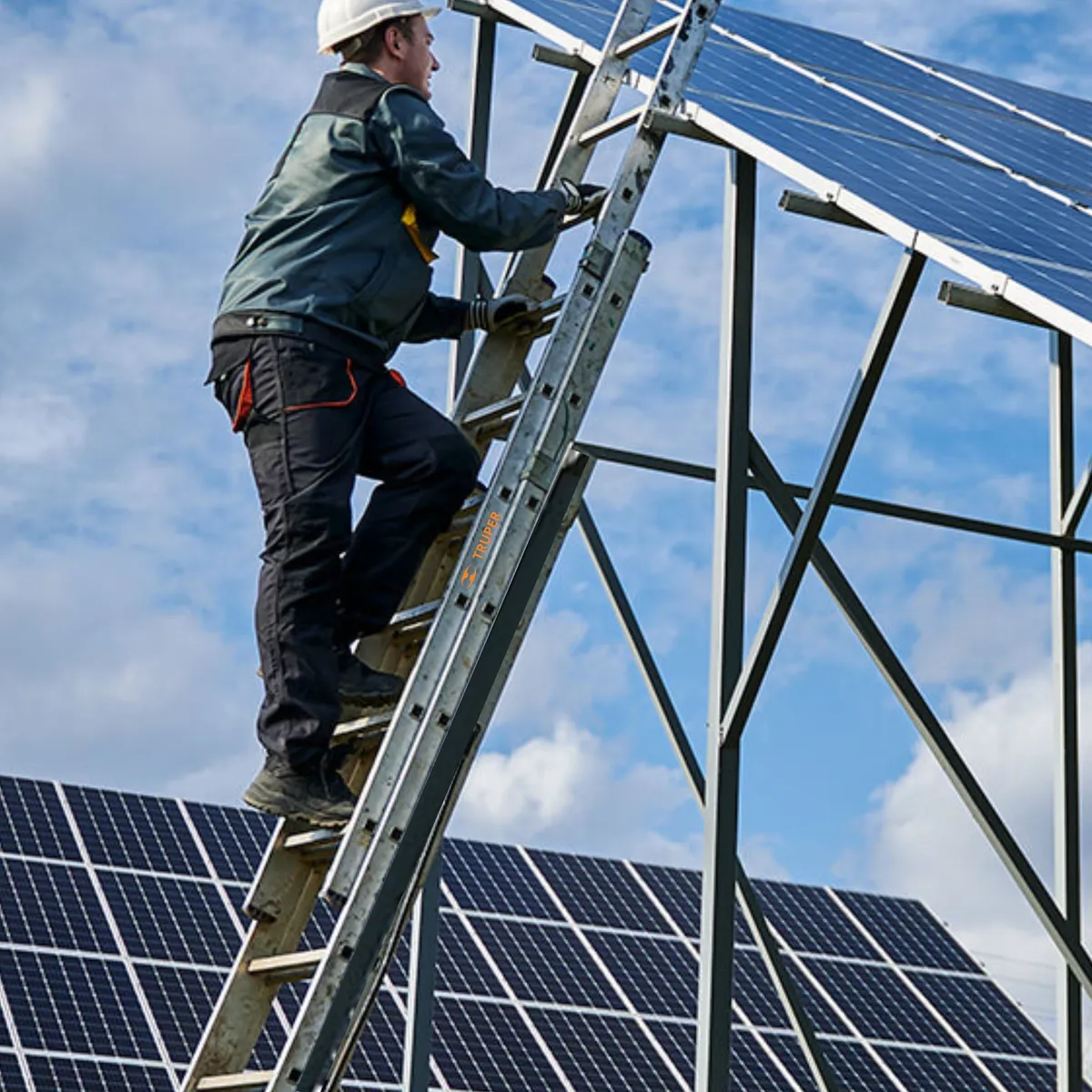 TRUPER - Escalera telescópica, 16 peldaños, Truper soporta 150 Kg