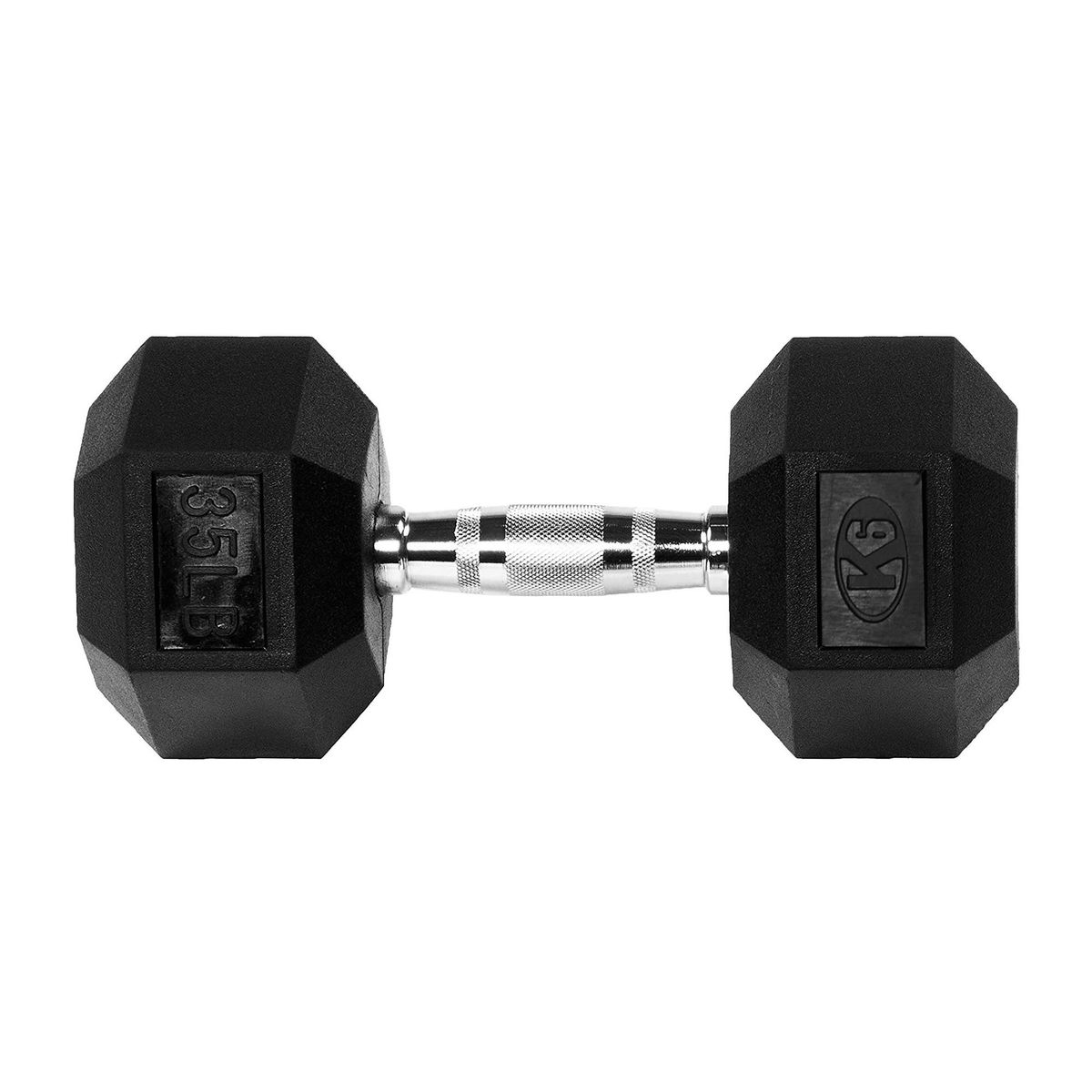K6 FITNESS - Mancuerna Hexagonal 35 lbs 16 kg Encauchetada Pesa K6