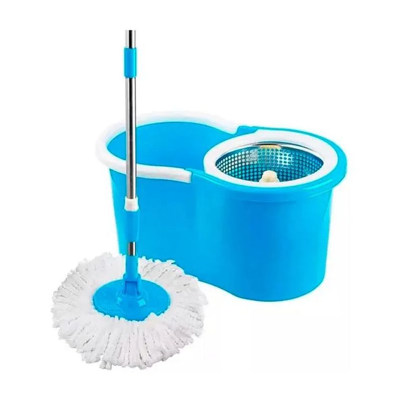 OEM - Trapeador Escurridor Giratorio + 2 Mopas Celeste