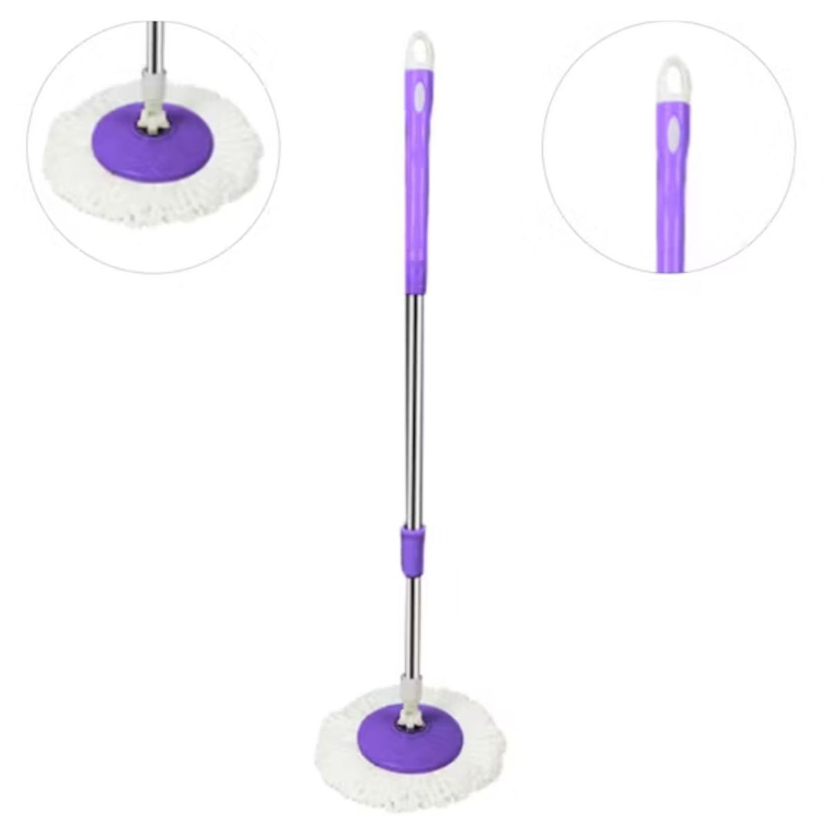 OEM - Trapeador Escurridor Giratorio + 2 Mopas Morado