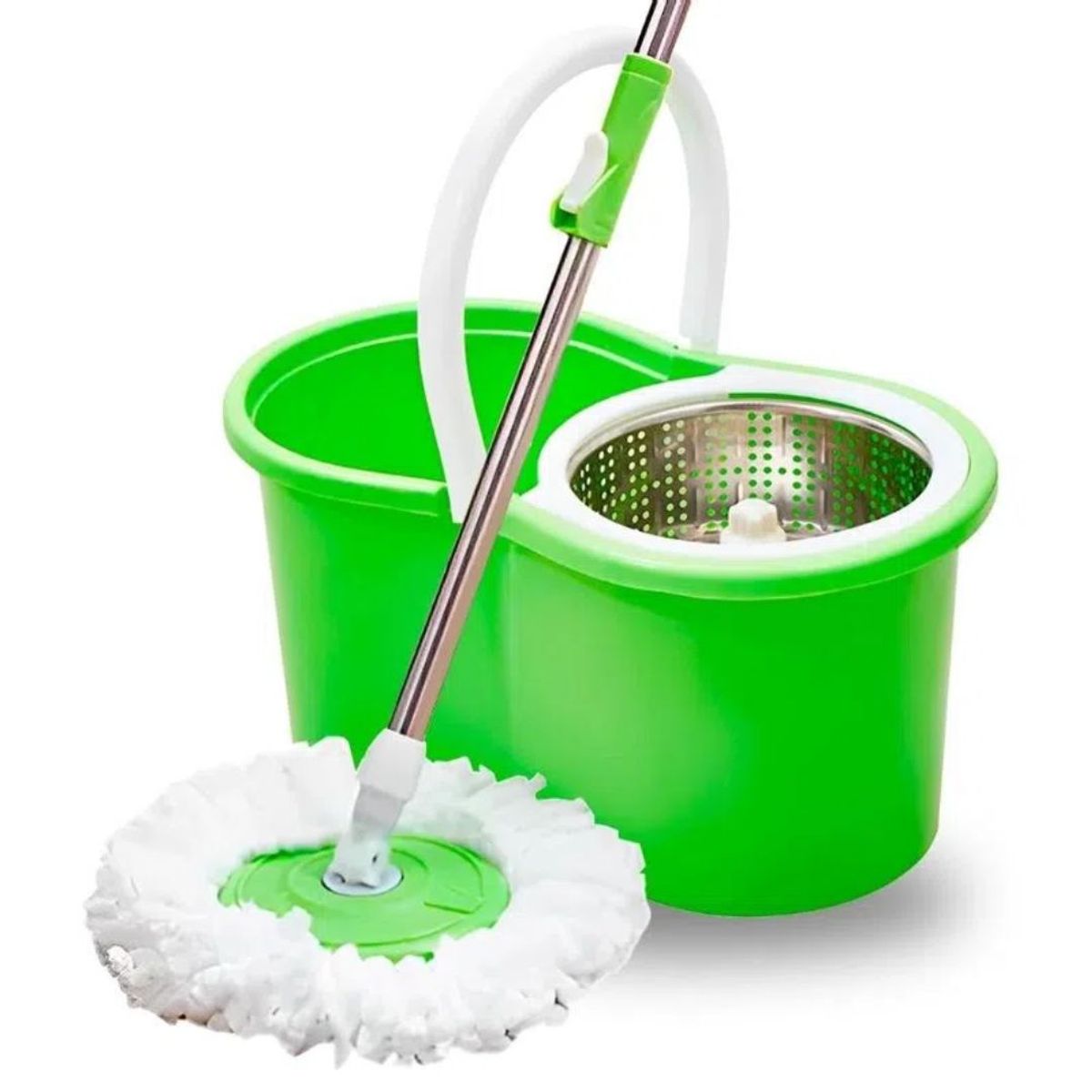 OEM - Trapeador Escurridor Giratorio + 2 Mopas Verde