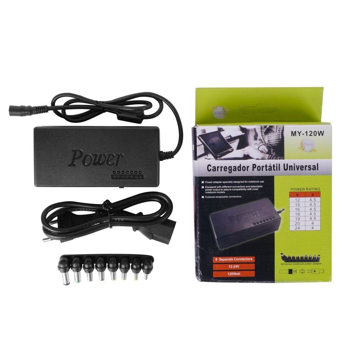 OEM - Cargador para Laptop Universal para Todas las Marcas 12v-24v 120W