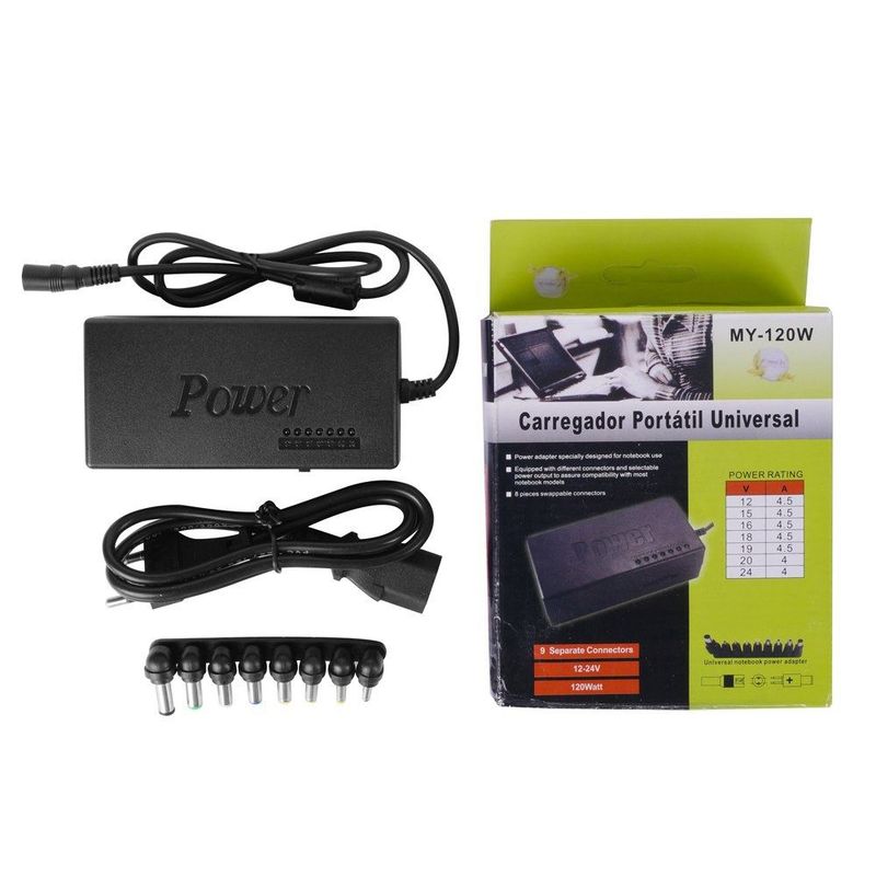 OEM - Cargador para Laptop Universal para Todas las Marcas 12v-24v 120W