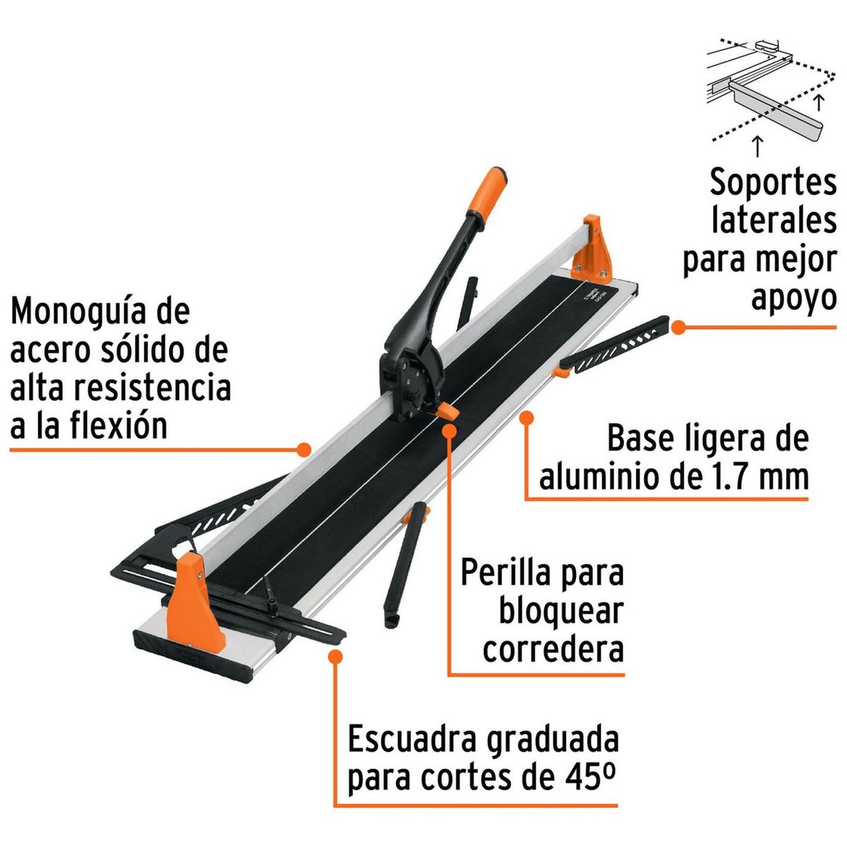 TRUPER - Cortapisos Cortador de mayólica porcelanato 120 cm con maletín Truper