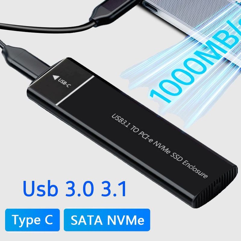 GENERICO - Adaptador Carcasa Externa Lector M.2 Nvme Disco duro Usb 3.1 tipo C