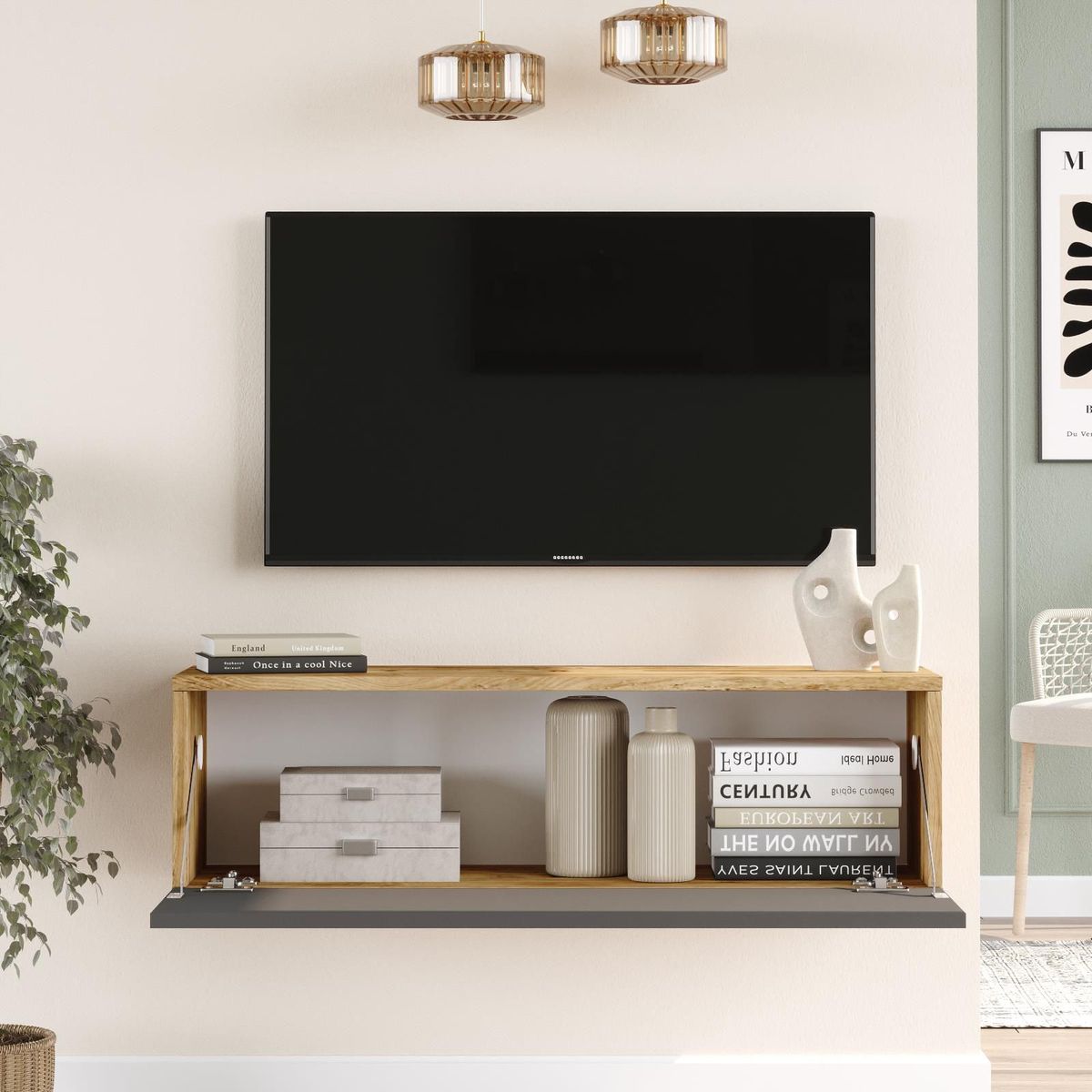 STARHOME - CENTRO DE ENTRETENIMIENTO STARHOME FLOTANTE SIDNEY ROBLE Y PLOMO