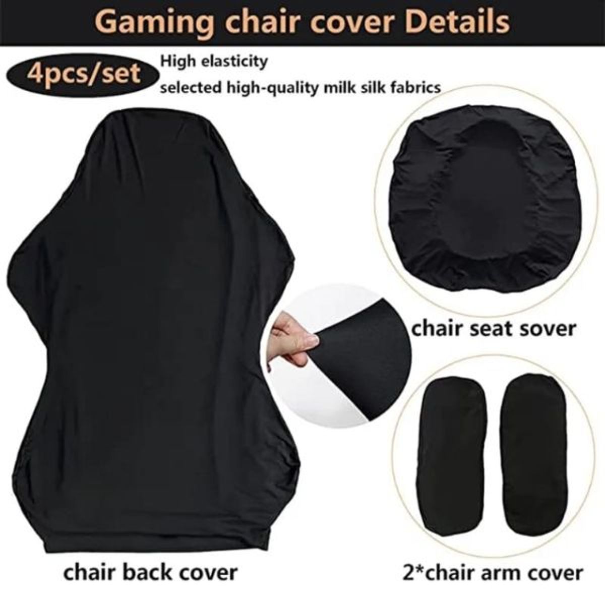 GENERICO - Funda protectora para silla de GAMER de oficina Color negro