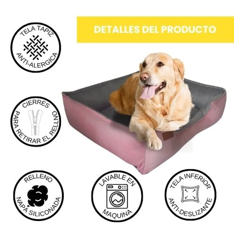 GENERICO - CAMA PARA PERROS 90X75CM TALLA XXL ANTIALÉRGICA Y LAVABLE