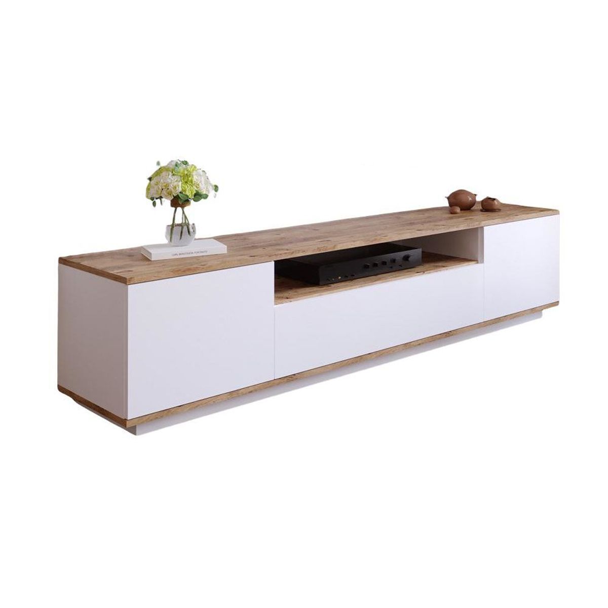 STARHOME - CENTRO DE ENTRETENIMIENTO STARHOME CONTINENTAL BLANCO Y ROBLE