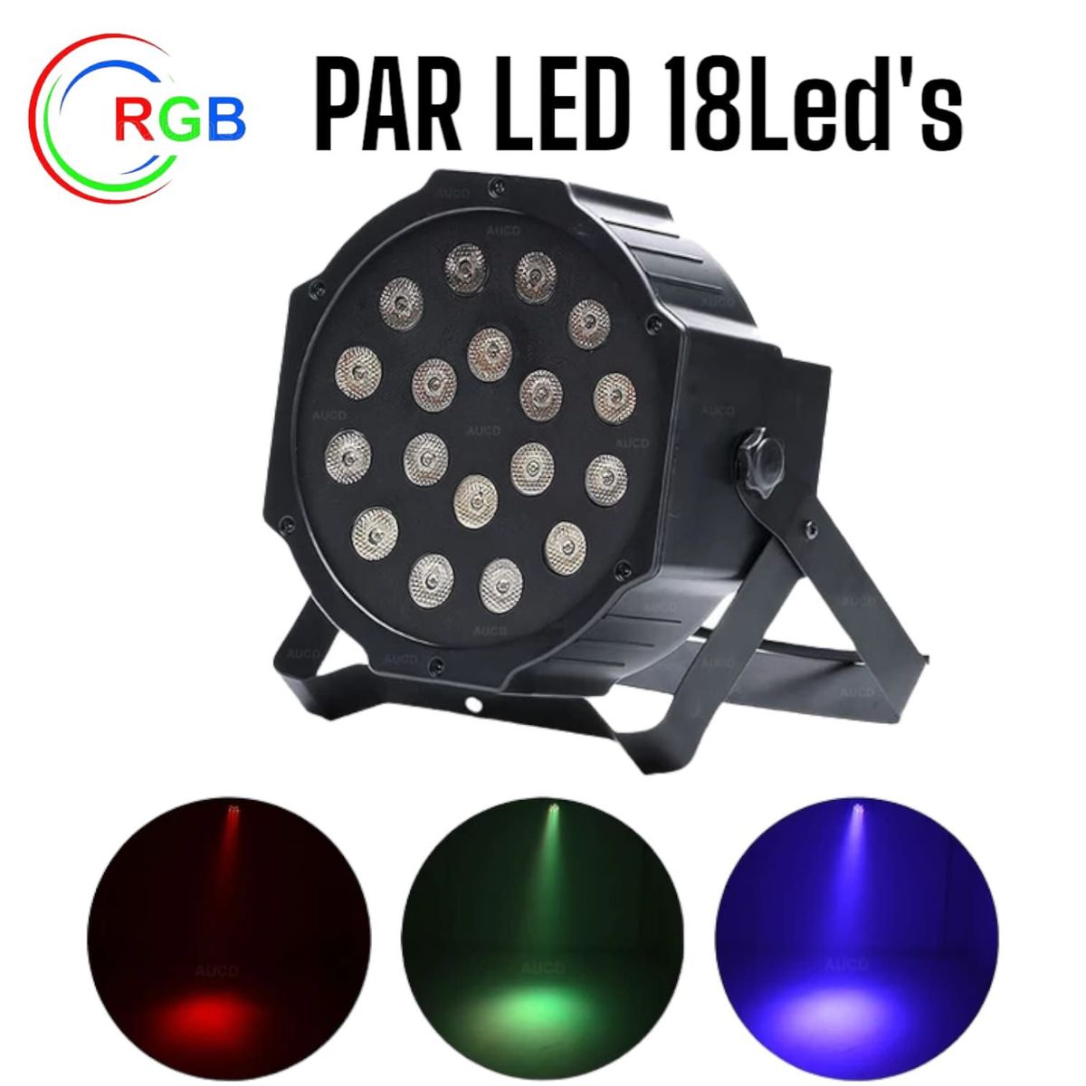 OEM - Par LED 18Leds de 3Watts de RGB AutoSound DMX520 Reflector Luces Color