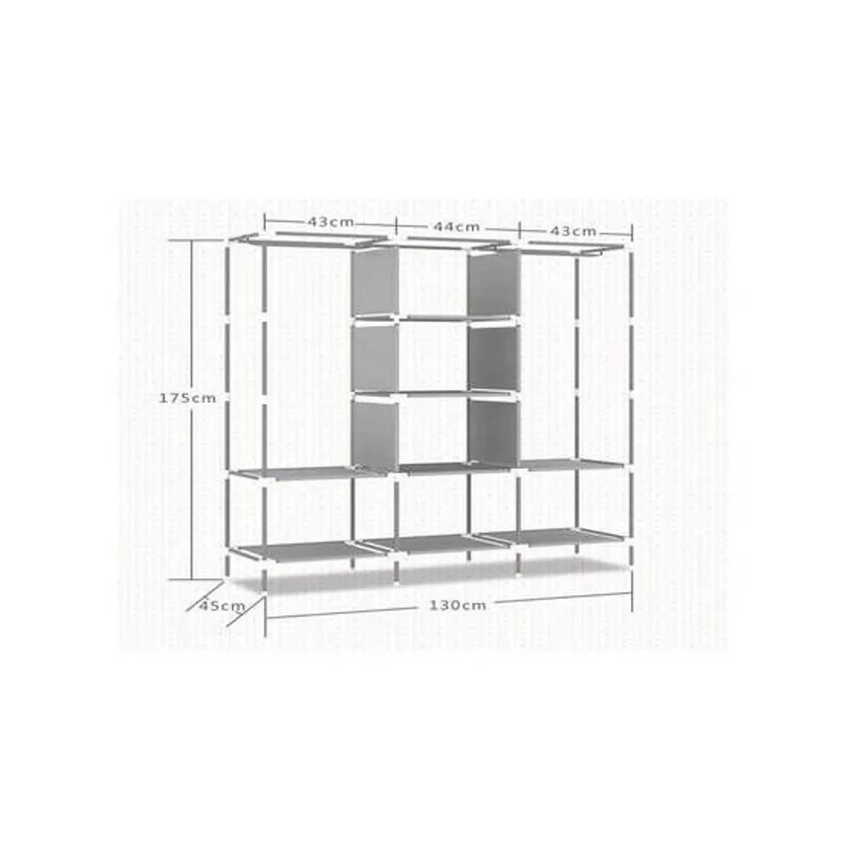 GENERICO - Ropero Perchero Organizador Armario Closet Armable 3 Cuerpos con Funda