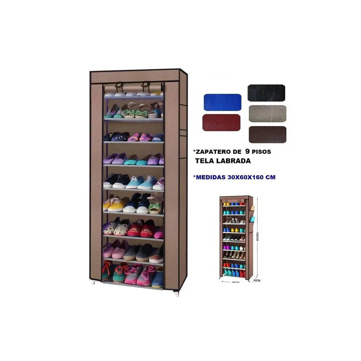 GENERICO - Organizador de Zapatos Armable Zapatera de 9 niveles Con Funda