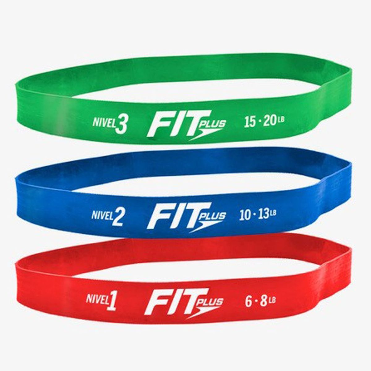 FIT PLUS - Set de 3 Bandas Elásticas Resistencia Fit Plus