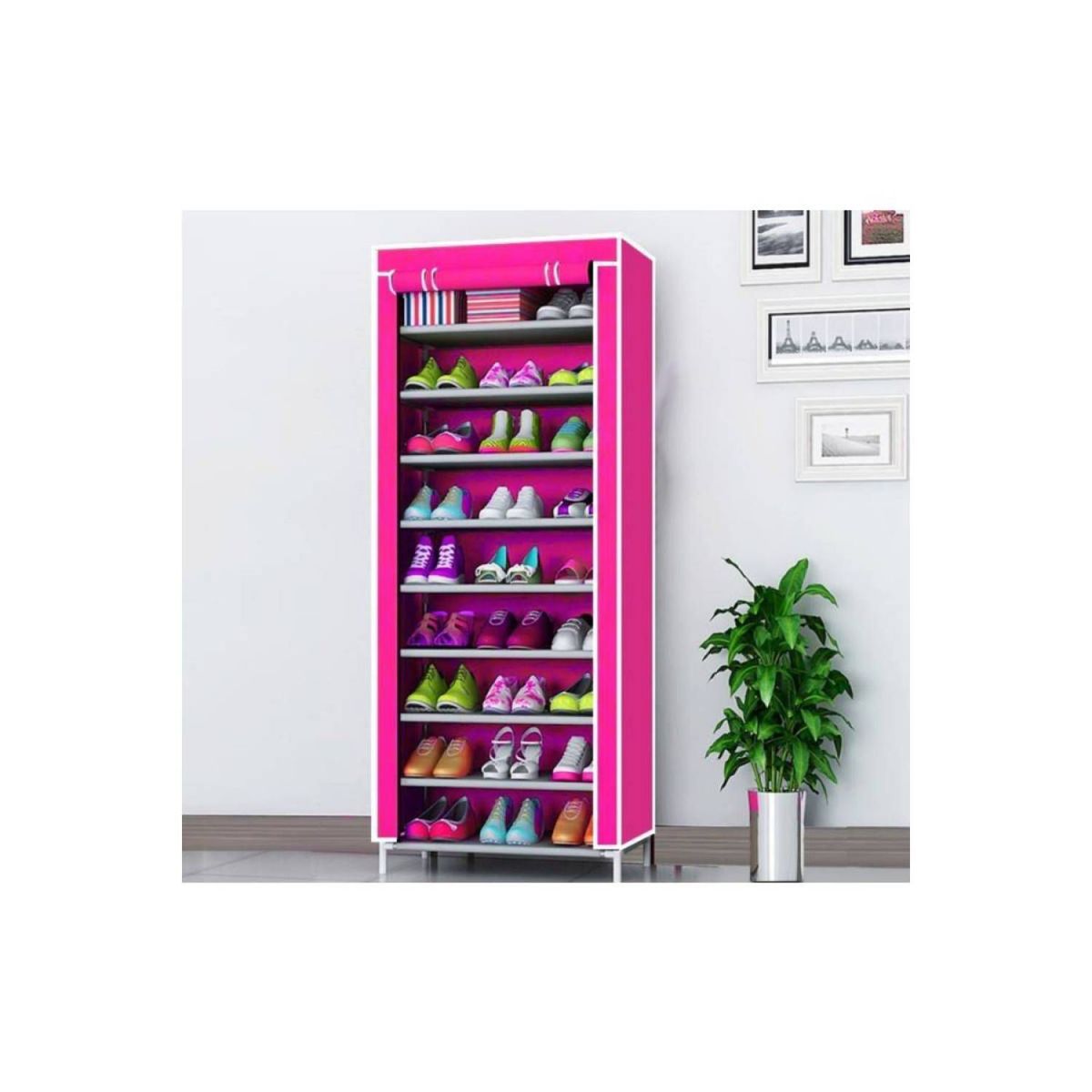 GENERICO - Organizador de Zapatos Armable Zapatera de 9 niveles Con Funda