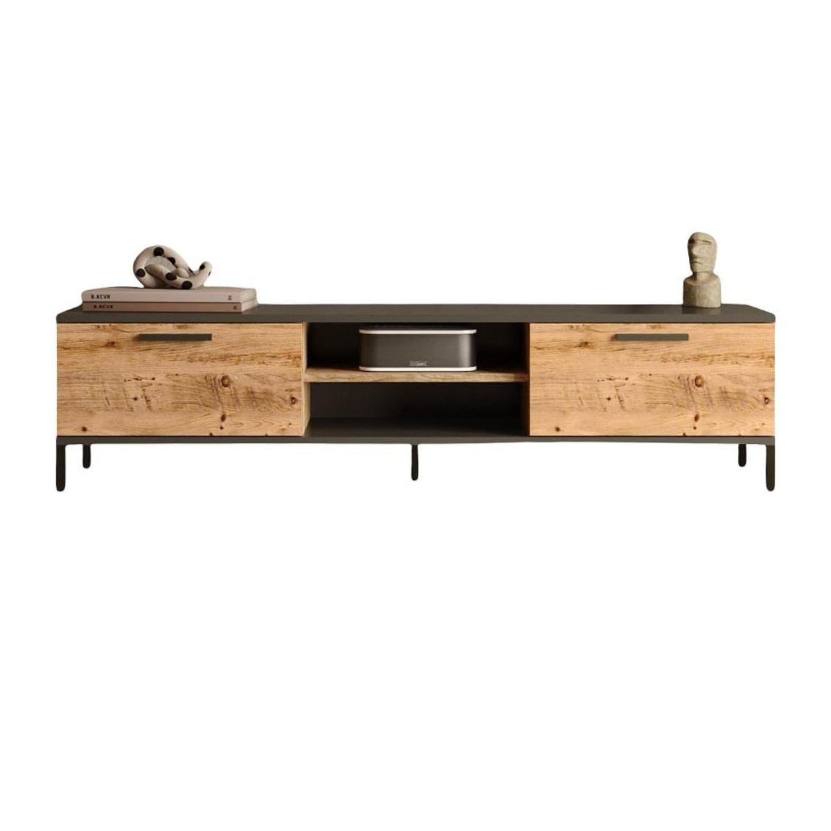 STARHOME - CENTRO DE ENTRETENIMIENTO STARHOME MADRID ESTILO INDUSTRIAL NEGRO Y ROBLE 65