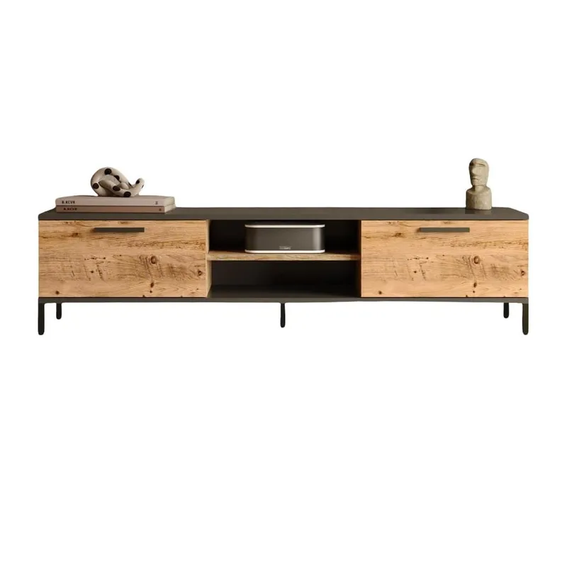 STARHOME - CENTRO DE ENTRETENIMIENTO STARHOME MADRID ESTILO INDUSTRIAL NEGRO Y ROBLE 65