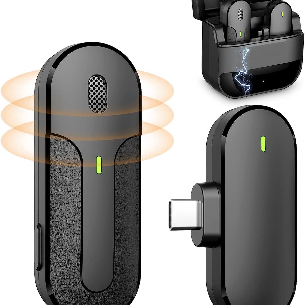 OEM - Micrófono Inalámbrico Solapero K81 Tipo C con Cargador Portátil