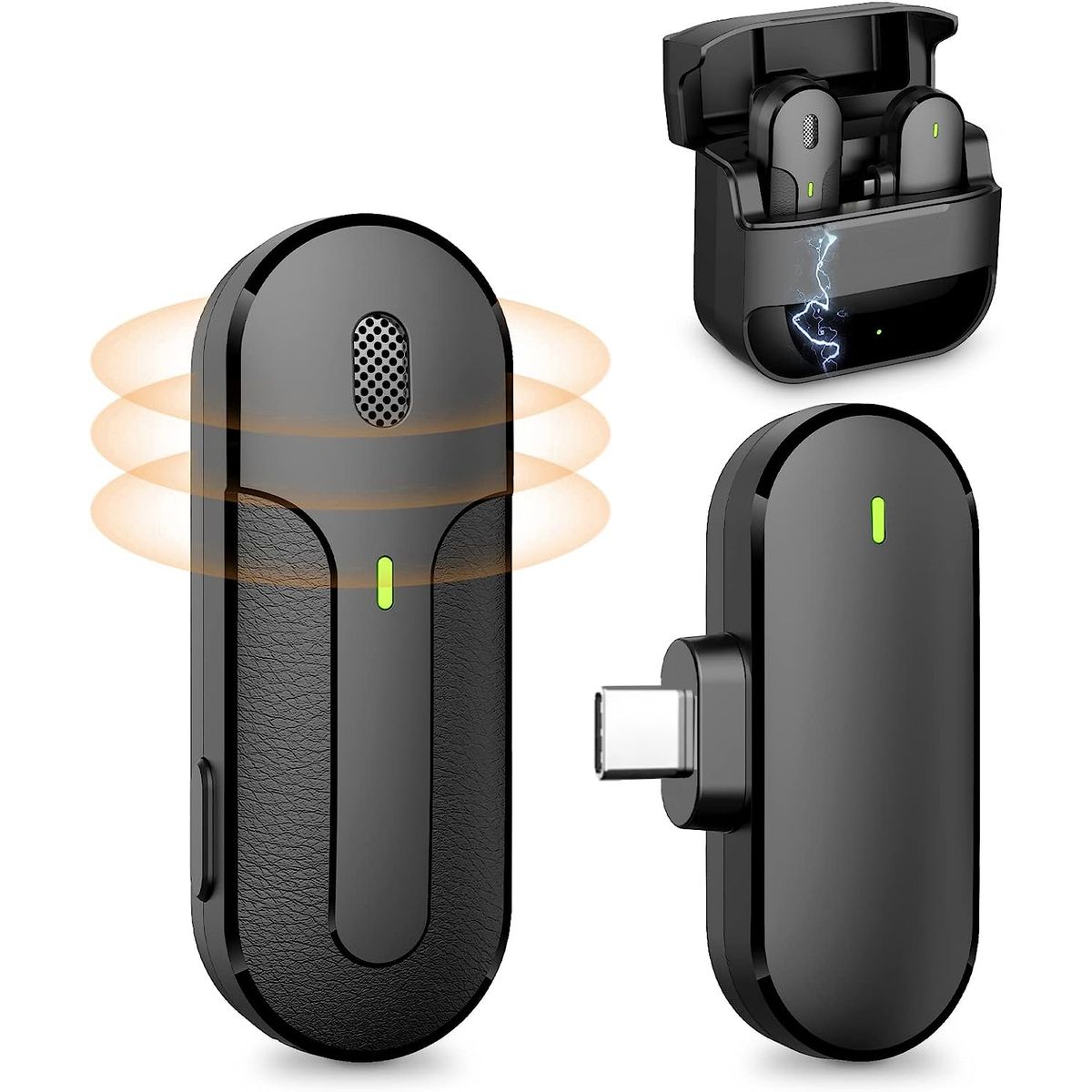 OEM - Micrófono Inalámbrico Solapero K81 Tipo C con Cargador Portátil