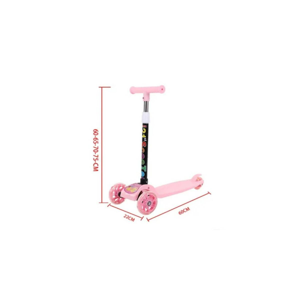 GENERICO - Scooter Plegable Para Niños Con Luces Rosa