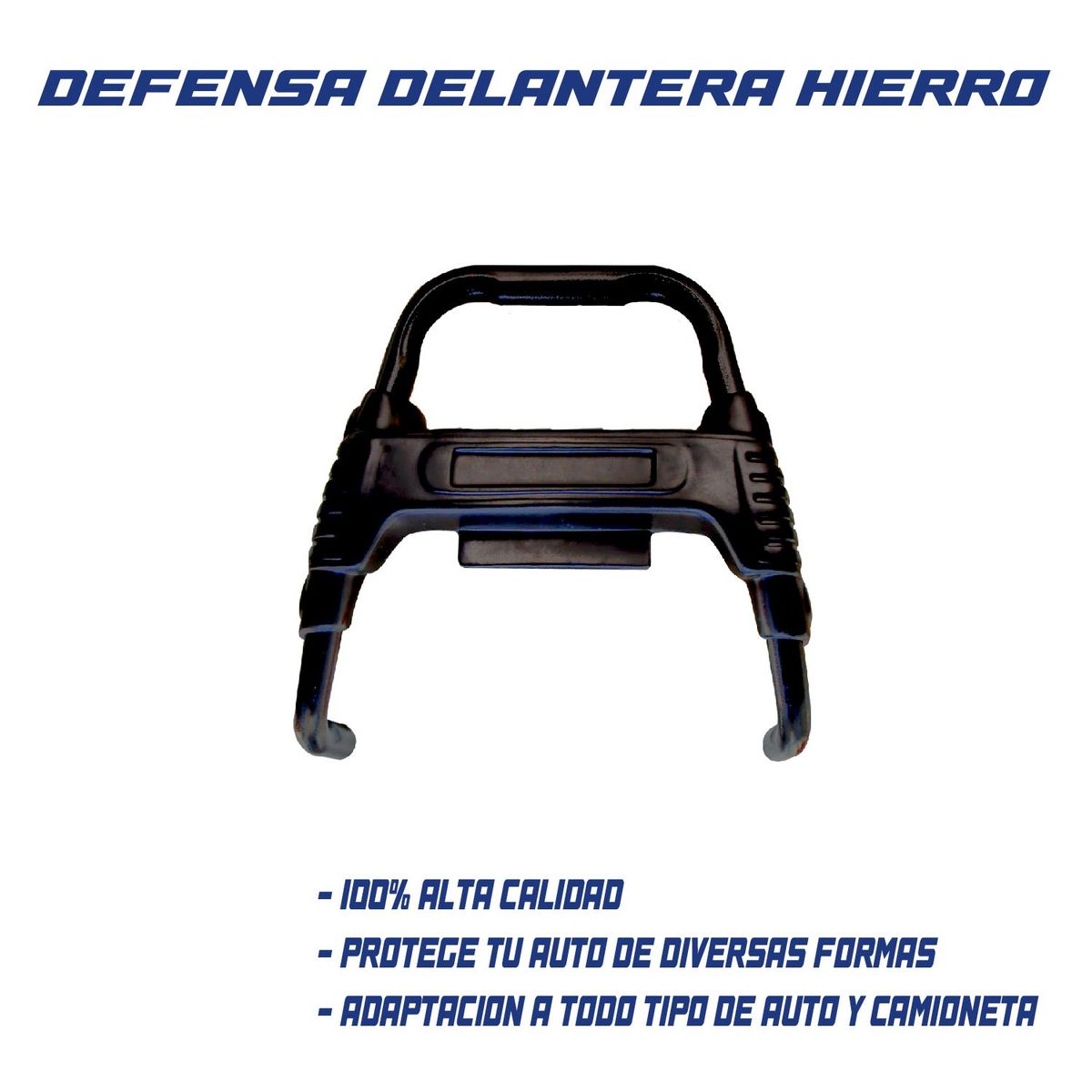 GENERICO - PARACHOQUE DEFENSA DELANTERA HIERRO -NEGRO UNIVERSAL