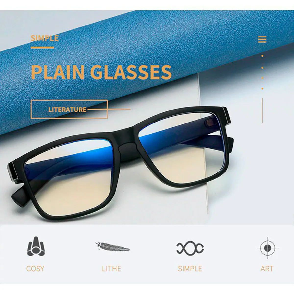 GENERICO - Lentes Antiblue para Computadora Celulares Pantalla Azul - Negro