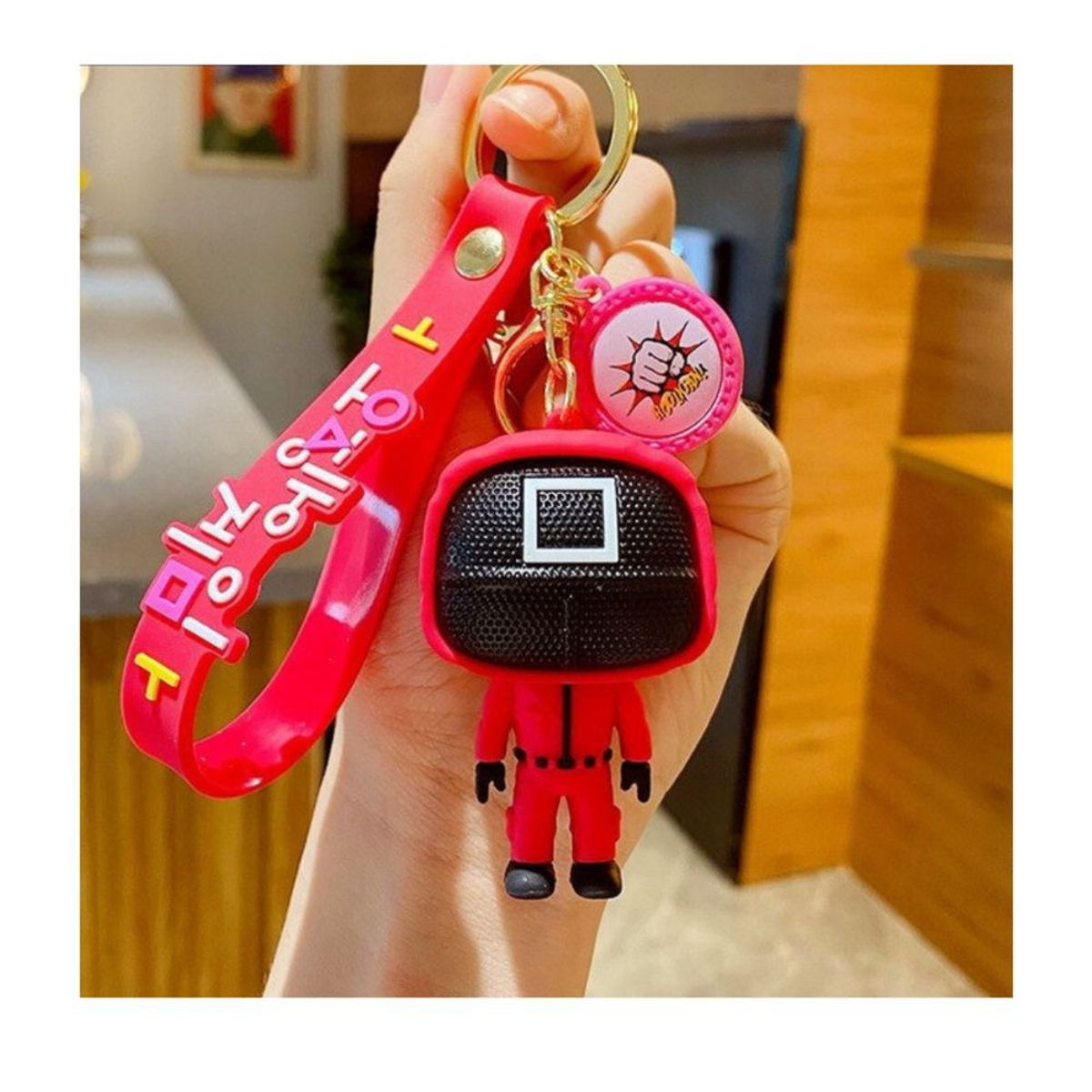 GENERICO - Llavero de Juego del Calamar Cuadrado