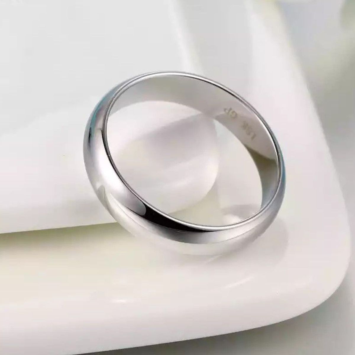 GENERICO - Anillo de Compromiso Eternal Love Bañado en Oro Blanco18K Aro Genieka