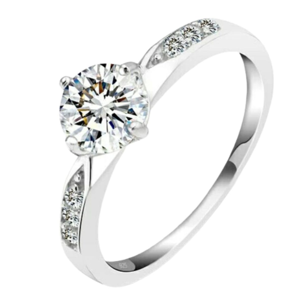 GENERICO - Anillo de Compromiso Dream Bañado en Oro Blanco18K Aro - Genieka