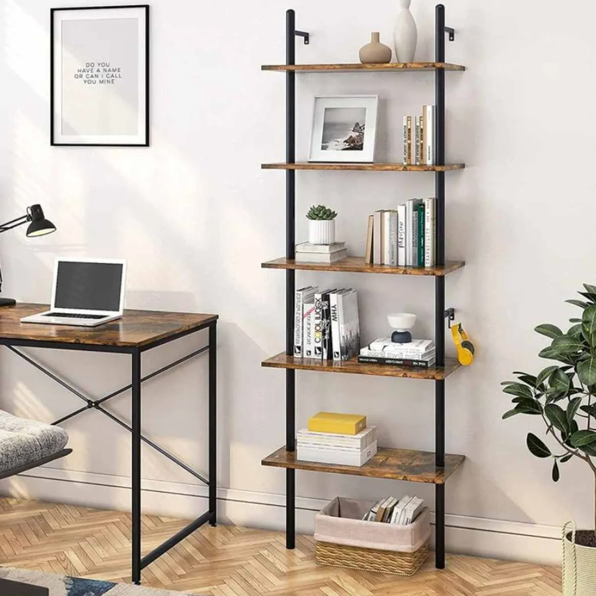 VENTITAS HOME - Librero de Pared Industrial Jetsa Ventitas Home Gales y Negro