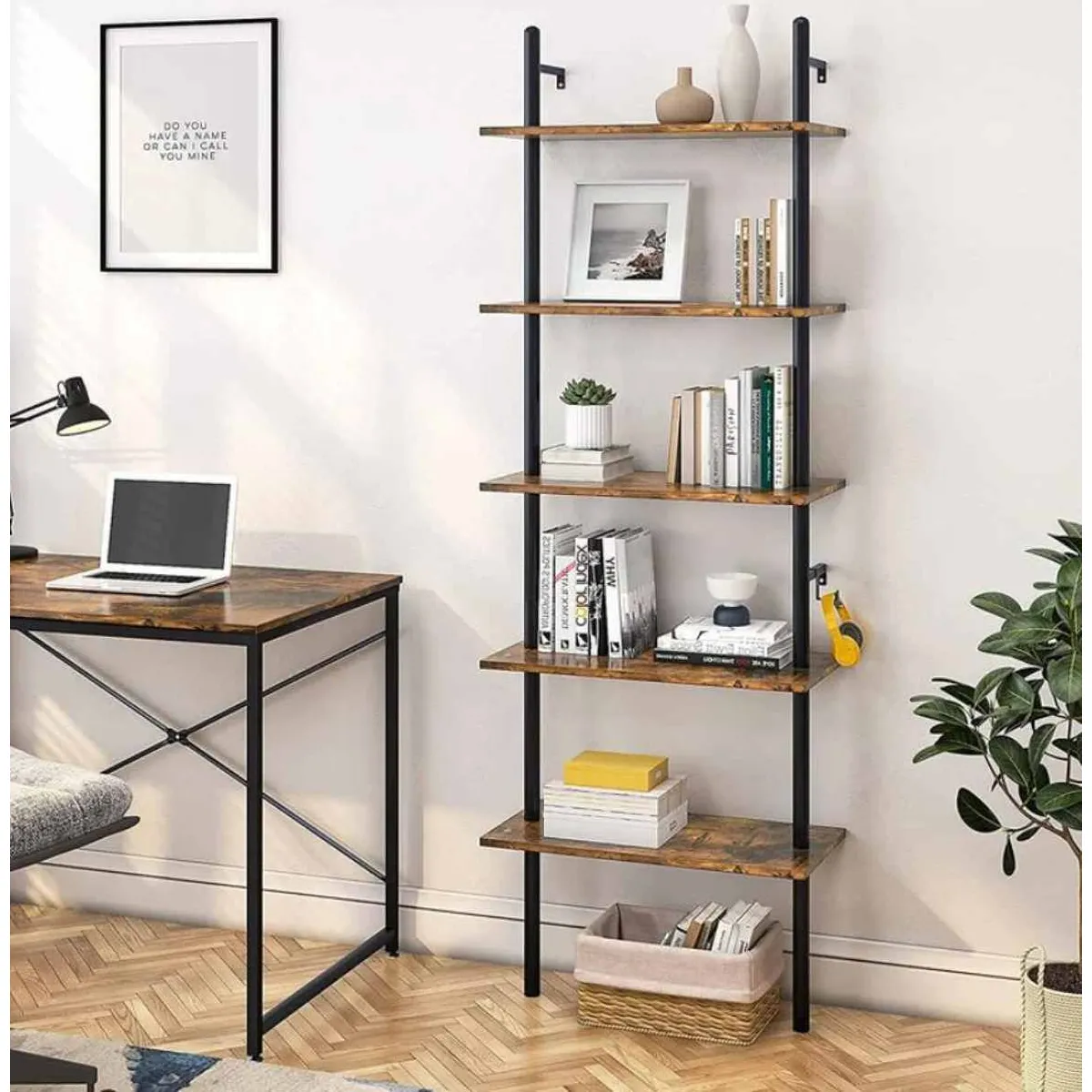 VENTITAS HOME - Librero de Pared Industrial Jetsa Ventitas Home Gales y Negro