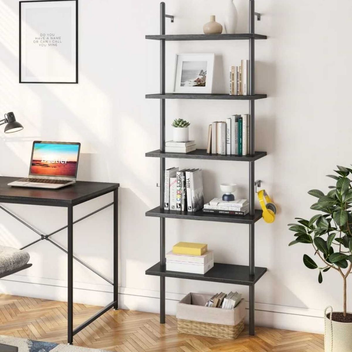 VENTITAS HOME - Librero de Pared Industrial Jetsa Ventitas Home Negro