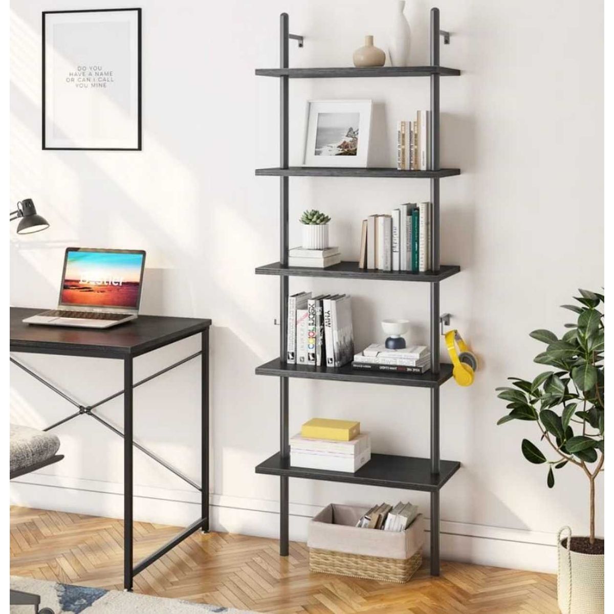 VENTITAS HOME - Librero de Pared Industrial Jetsa Ventitas Home Negro