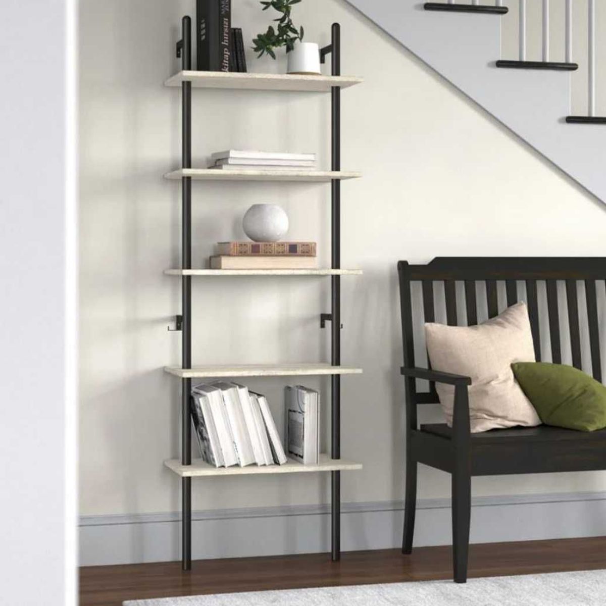 VENTITAS HOME - Librero de Pared Industrial Jetsa Ventitas Home Manzano y Negro