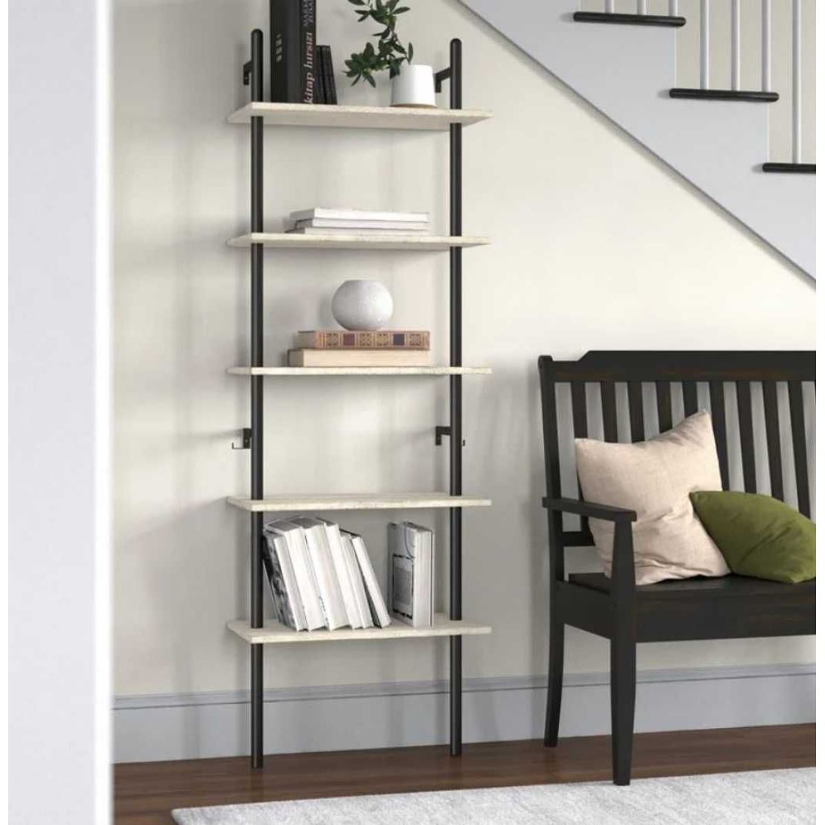 VENTITAS HOME - Librero de Pared Industrial Jetsa Ventitas Home Manzano y Negro