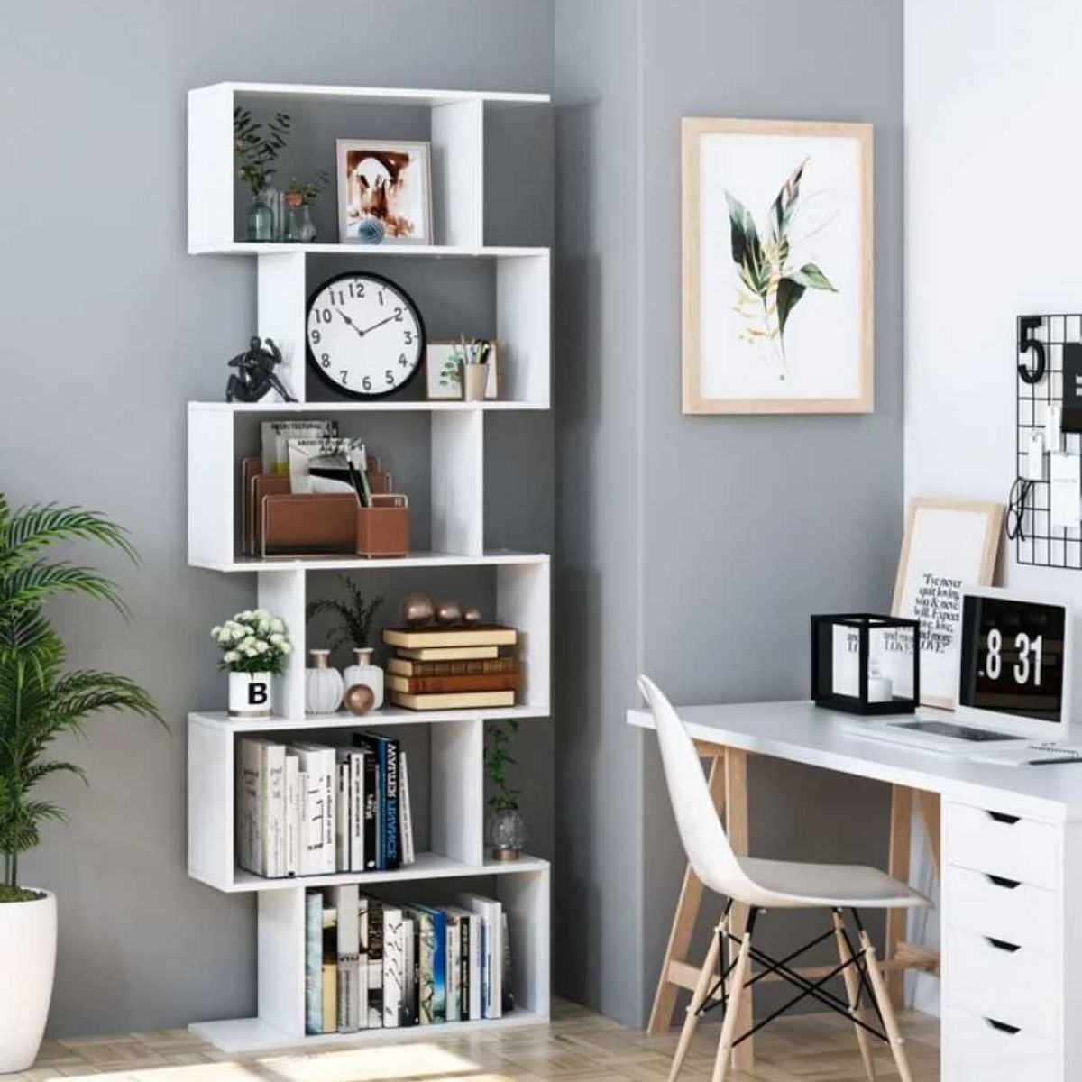 VENTITAS HOME - Librero Multifuncional Slovakia 191cm Ventitas Home Blanco