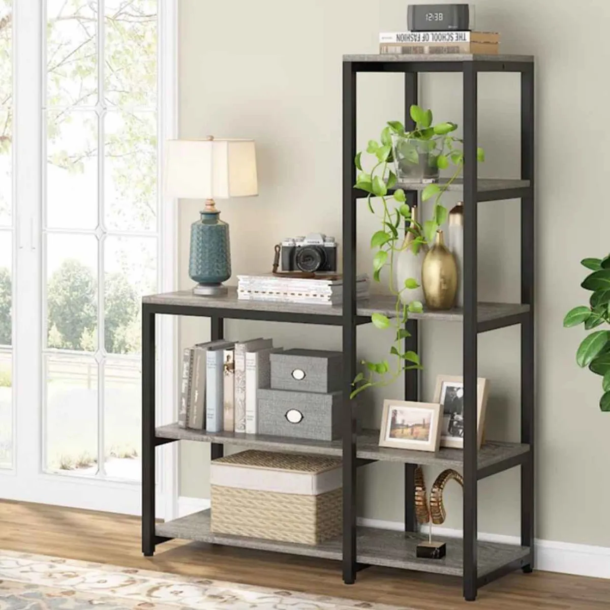 VENTITAS HOME - Librero Organizador Industrial Simón Ventitas Home Olivo y Negro