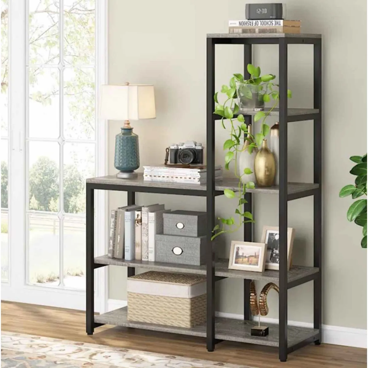 VENTITAS HOME - Librero Organizador Industrial Simón Ventitas Home Olivo y Negro