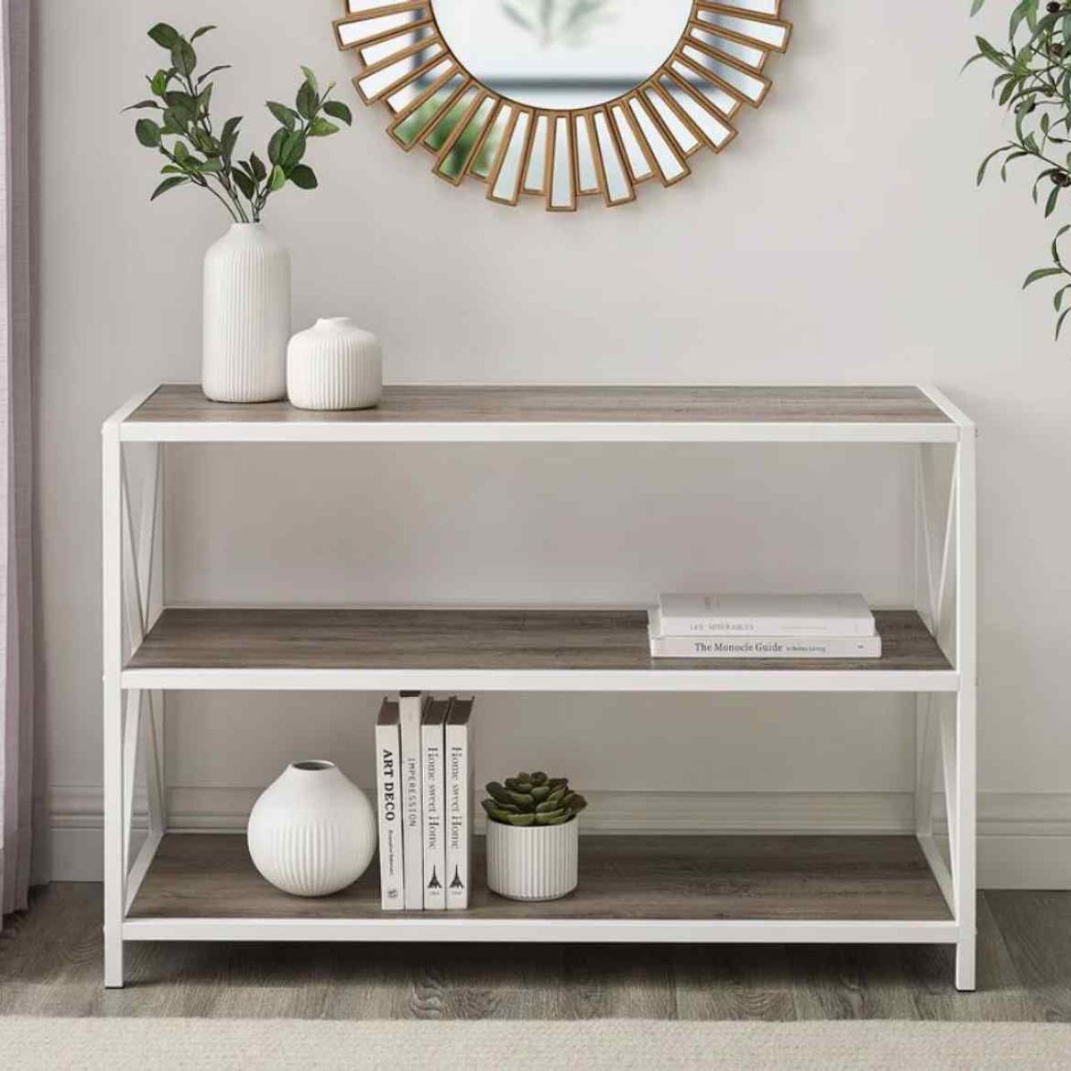 VENTITAS HOME - Estante Industrial Faxina Ventitas Home Olivo y Blanco