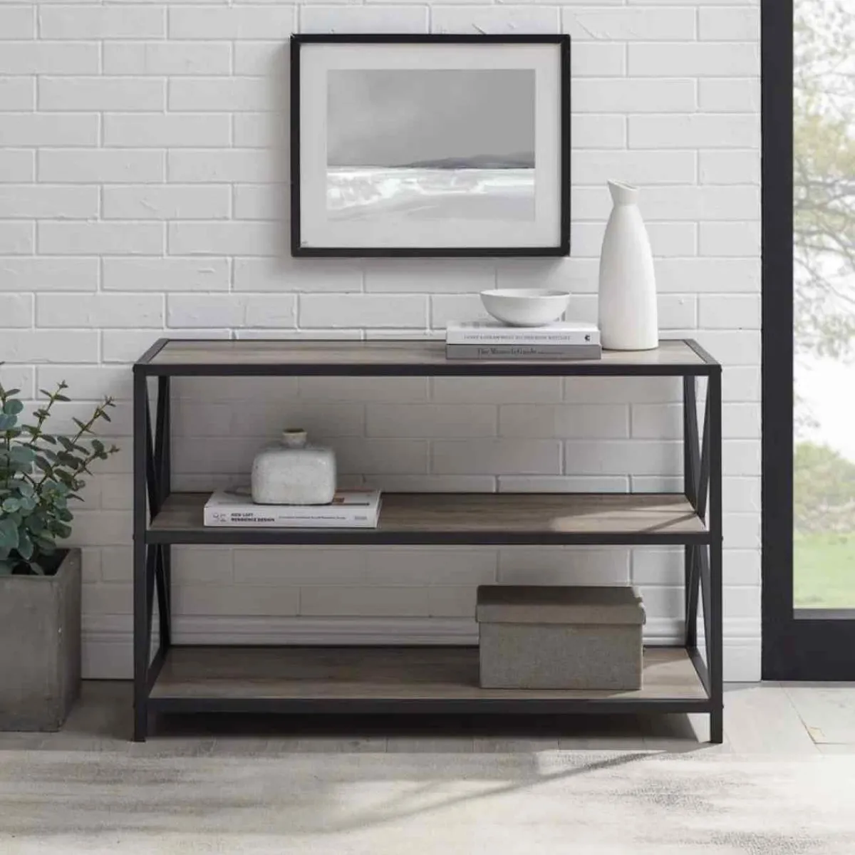 VENTITAS HOME - Estante Industrial Faxina Ventitas Home Olivo y Negro