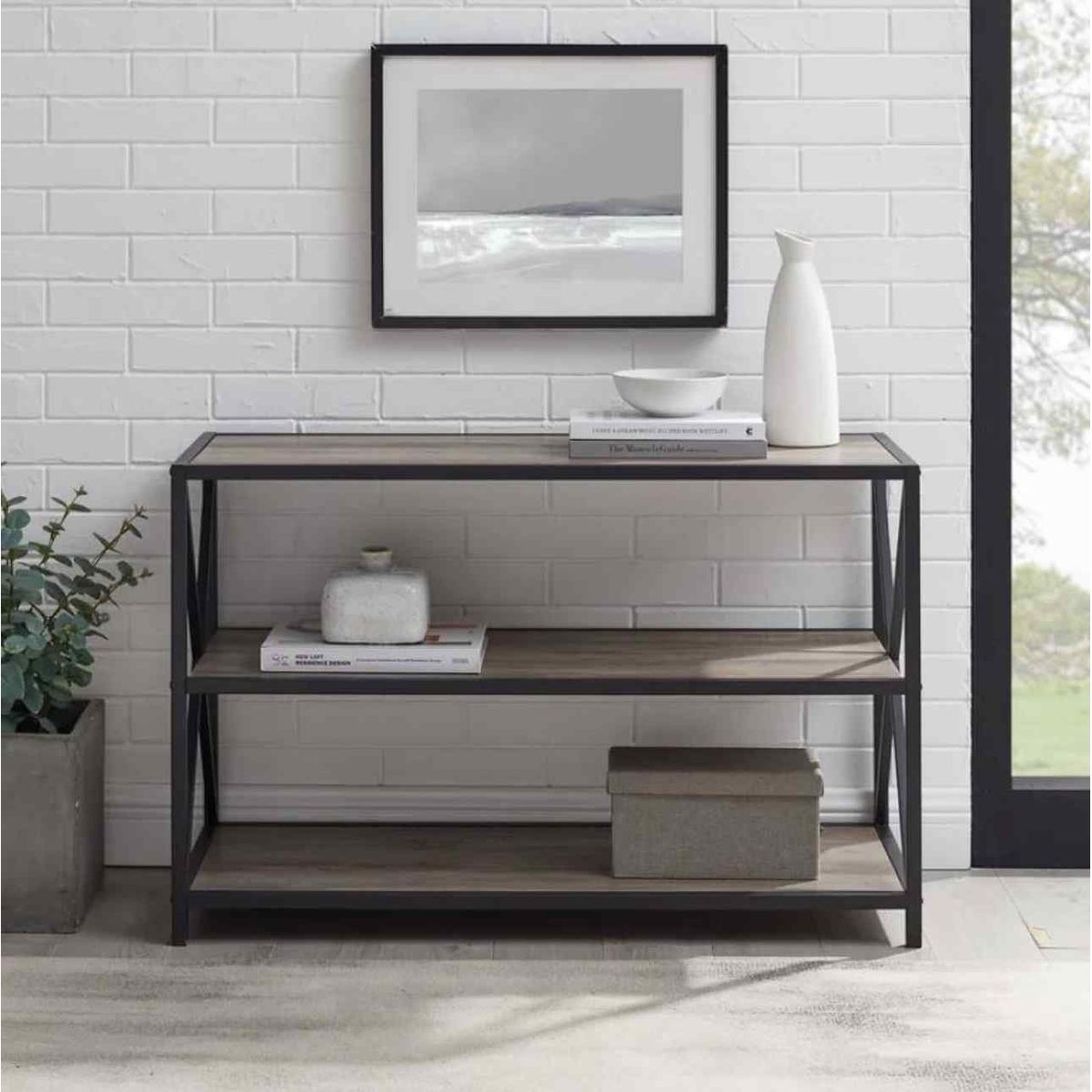 VENTITAS HOME - Estante Industrial Faxina Ventitas Home Olivo y Negro