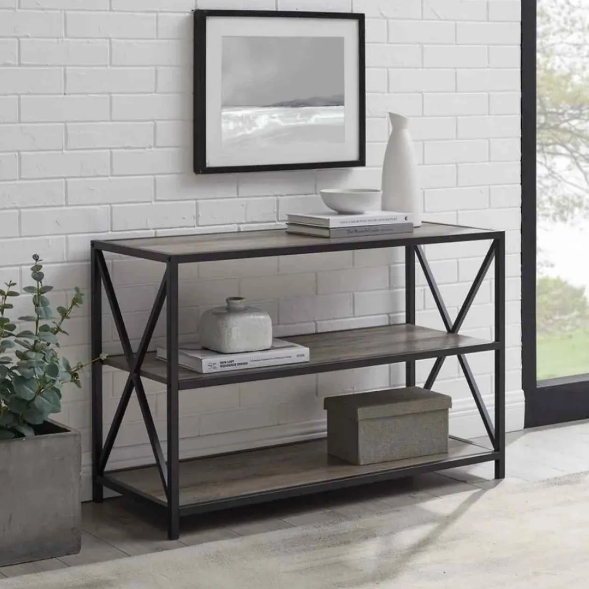 VENTITAS HOME - Estante Industrial Faxina Ventitas Home Olivo y Negro